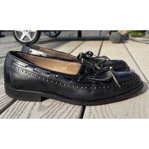 Bally Men's Black Leather Tassel Wingtip Manchester Dress Loafers Shoes Size 9